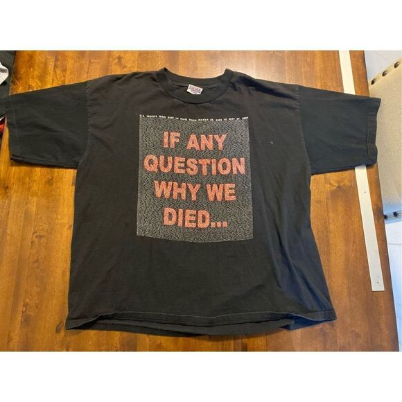 Vtg Rudyard Kipling Quote War T Shirt Iraq War Size 2XL - Picture 1 of 5